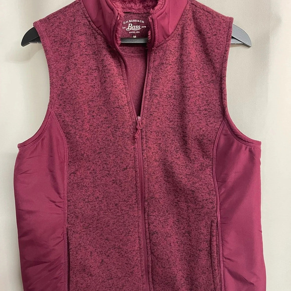 G.H. Bass Women's Vest Red Fleece Lining Lightweight Size Medium - Picture 1 of 5